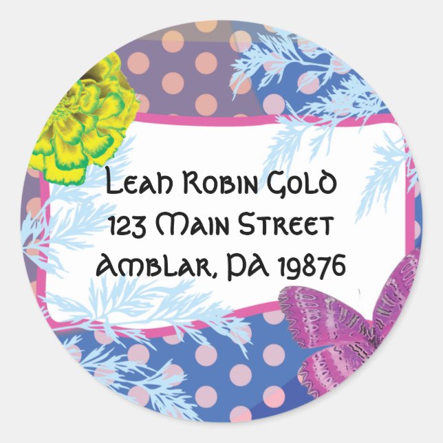 CRAZY COLLAGE Bat Mitzvah Invitation Classic Round Sticker (Front)