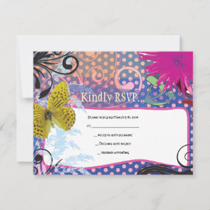 CRAZY COLLAGE Bat Mitzvah Reply Card
