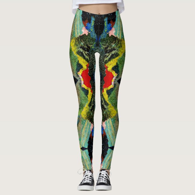 Crazy colorful leggings. leggings (Front)