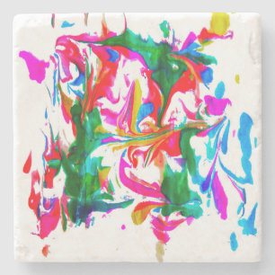 Crazy colors stone coaster
