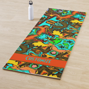 Crazy Colourful Boho Fun Abstract Modern  Yoga Mat