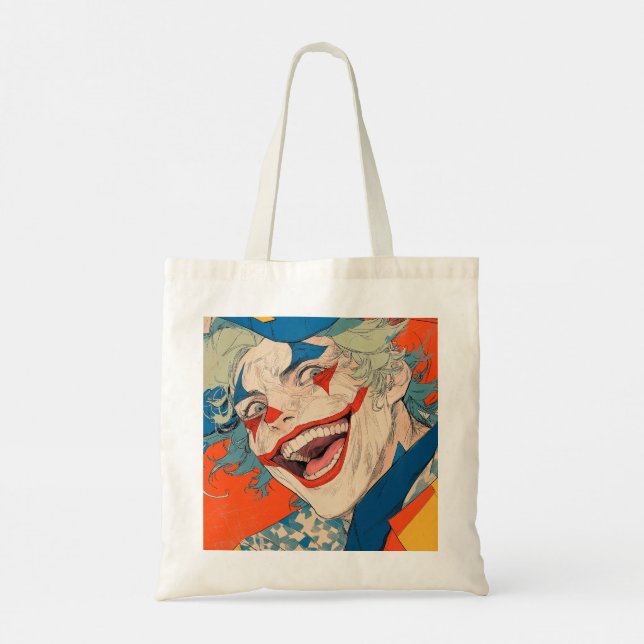 Crazy Colourful Clown Chaos: Smile Like You Mean I Tote Bag (Back)