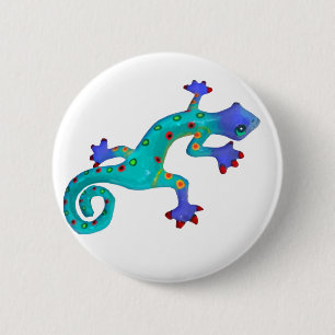 Crazy Colourful Lizard 6 Cm Round Badge