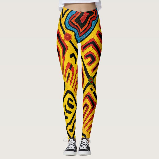 Crazy Colourful Tribal Leggings (Front)