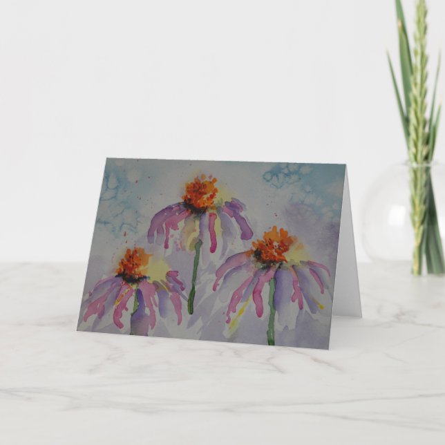 Crazy Cone Flower Note Card (Front)