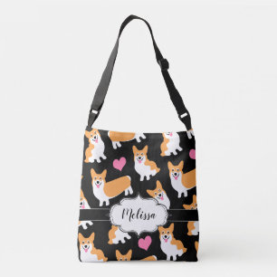 Crazy Corgi Lady Cute Pembroke Welsh Corgis Crossbody Bag