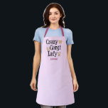Crazy Corgi Lady Cute Pink Monogram Apron<br><div class="desc">This pretty pink Pembroke Welsh Corgi owner apron features adorable corgi puppies next to the funny phrase Crazy Corgi Lady. A beautiful gift for a corgi lover with a sense of humour.</div>