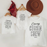 Crazy Cousin Crew Family Toddler T-Shirt<br><div class="desc">Not only are matching t-shirts great for unifying family members but they can also be a great conversation starter. People will be able to ask you about your family reunion and the custom t-shirts, giving you the perfect opportunity to share your stories and reminisce about the good times. Featuring the...</div>