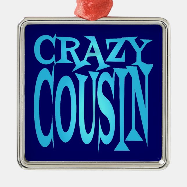 Crazy Cousin in Blue Metal Tree Decoration (Front)