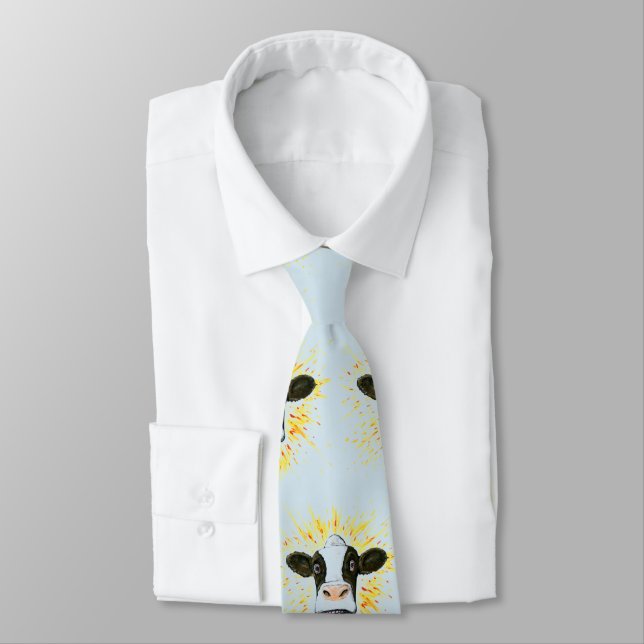 Crazy Cow Face Tie (Tied)