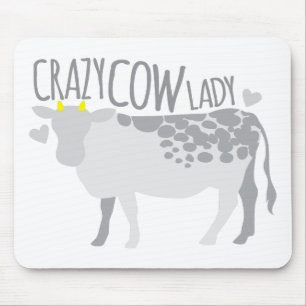 Crazy Cow Lady Mouse Mat