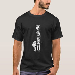 Crazy Cow Stack Funny Cartoon Cow Design Farm Anim T-Shirt
