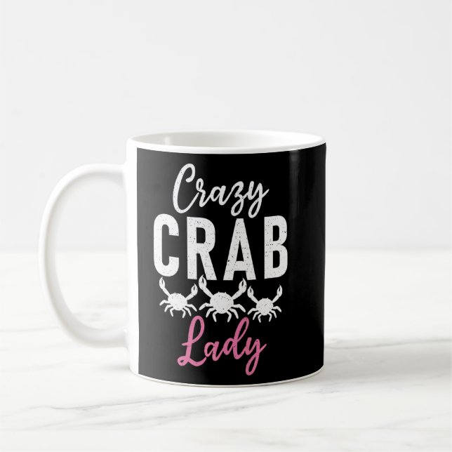 Crazy Crab Lady Crab Owner  Coffee Mug (Left)