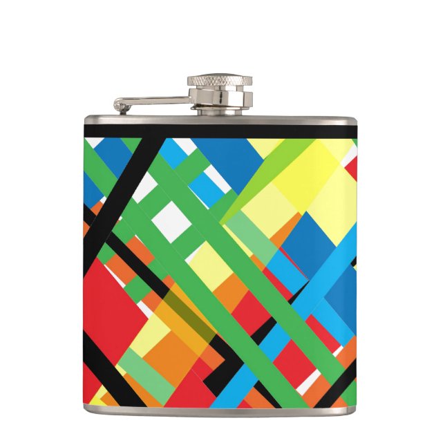Crazy Crisscross Stripes Hip Flask (Front)