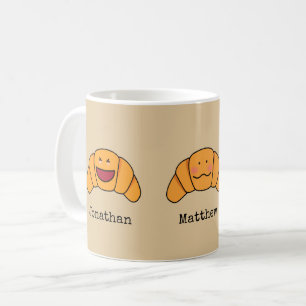 Crazy Croissants Trio with Personalised Names Coffee Mug