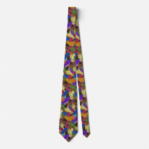 Crazy Cross Eyed Planarian Worm all over print Tie