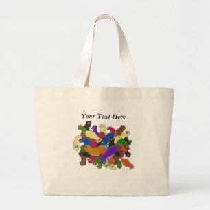 Crazy Cross Eyed Planarian Worms Design 2 Large Tote Bag