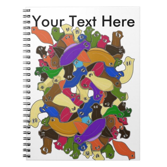 Crazy Cross Eyed Planarian Worms Redesigned Notebook (Front)