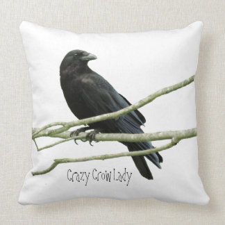Crazy Crow Lady Accent Pillow