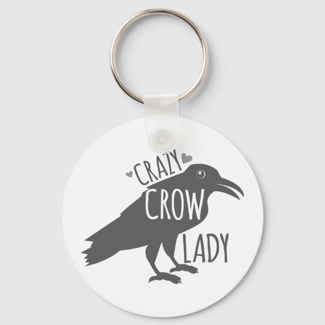 Crazy Crow Lady Key Ring (Front)