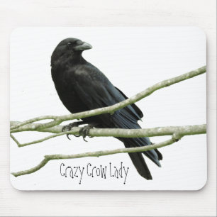 Crazy Crow Lady Mousepad
