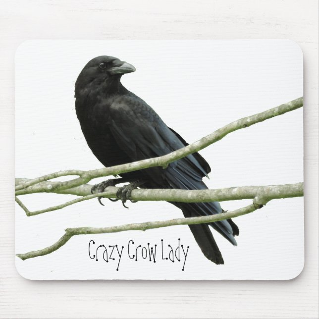 Crazy Crow Lady Mousepad (Front)