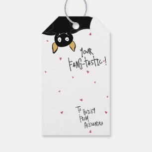 Crazy Cute Bat Pun Happy Valentines Day "Mine"  Gift Tags