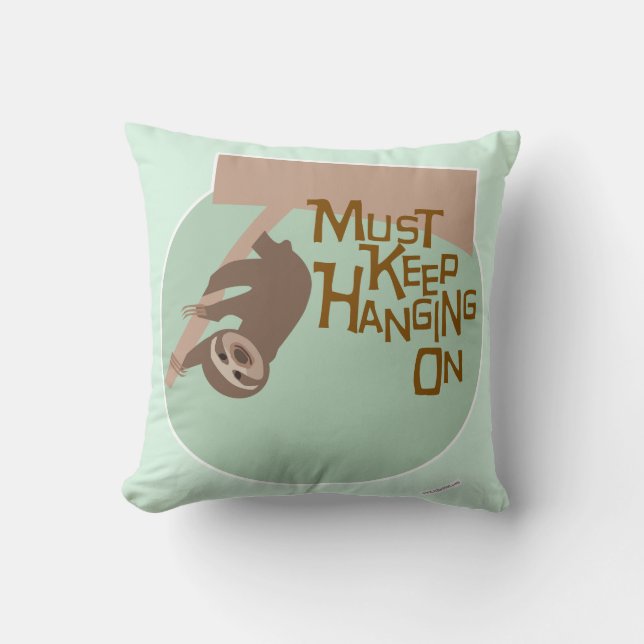 Crazy Cute Hang On Cartoon Sloth Design Cushion (Front)