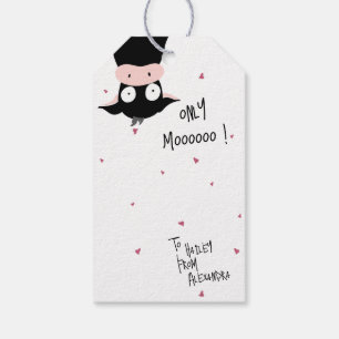 Crazy Cute “Only Moooooo!” Cow Pun Gift Tags