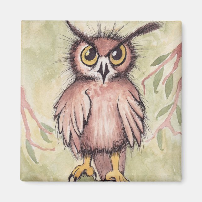 Crazy Cute Owl Magnet (Front)