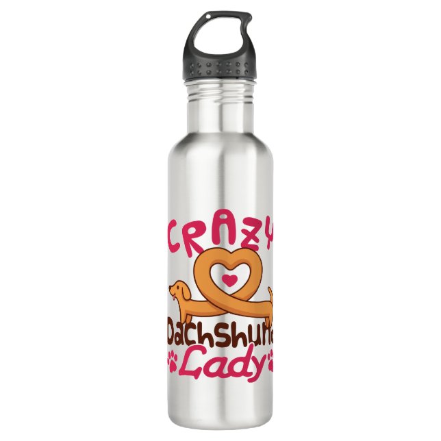 Crazy Dachshund Lady Doxie Mum 710 Ml Water Bottle (Front)