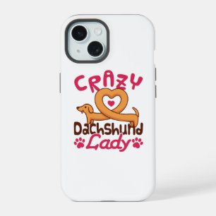 Crazy Dachshund Lady Doxie Mum iPhone 15 Case