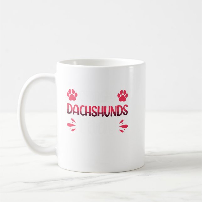 Crazy Dachshunds Lady Funny Wirehaired Dachshund.  Coffee Mug (Left)
