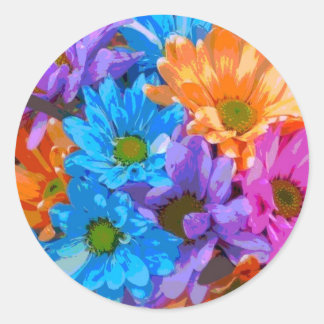 "Crazy Daisies" (2) Classic Round Sticker