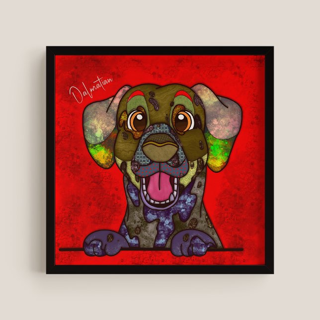  Crazy Dalmatian dog face-hand-painted Poster (Creator Uploaded)