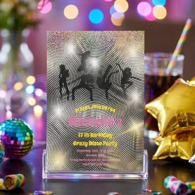 Crazy disco psychedelic birthday invitation (Creator Uploaded)