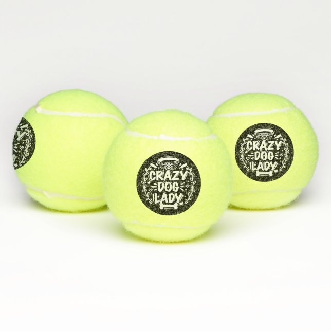 Crazy Dog Lady Dog Mum Tennis Balls (Multi)