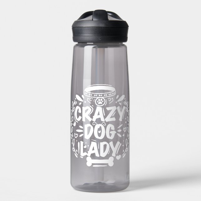 Crazy Dog Lady Dog Mum Water Bottle (Front)