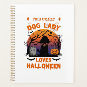 Crazy Dog Lady Loves Halloween Poodle Pumpkin Tomb Planner