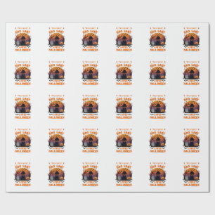 Crazy Dog Lady Loves Halloween Poodle Pumpkin Tomb Wrapping Paper