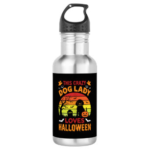 Crazy Dog Lady Loves Halloween Vintage Design 532 Ml Water Bottle