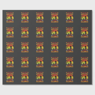 Crazy Dog Lady Loves Halloween Vintage Design Wrapping Paper