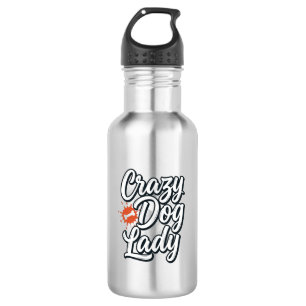 Crazy Dog Lady Vintage Pet Lover Typography Design 532 Ml Water Bottle
