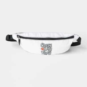 Crazy Dog Lady Vintage Pet Lover Typography Design Bum Bags