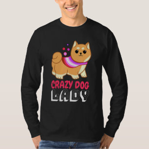 Crazy Dog Lady With A Shiba Inu Dog T-Shirt