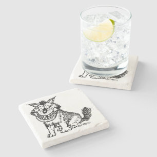 Crazy Dog Stone Coaster
