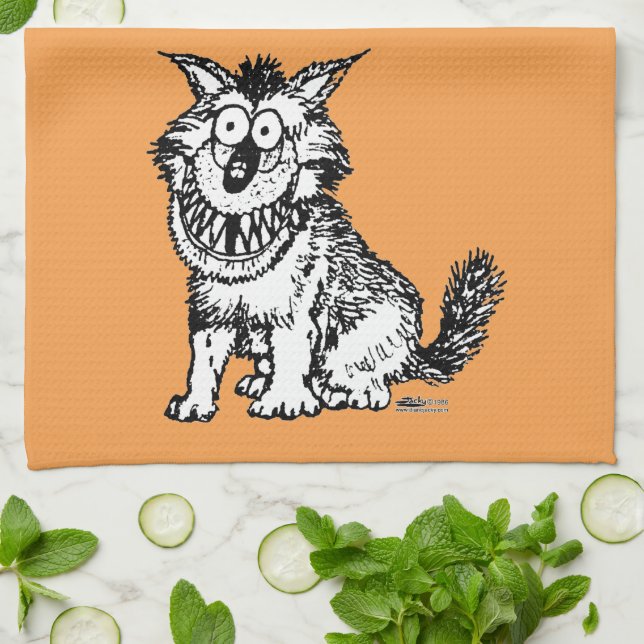Crazy Dog Tea Towel (Folded)
