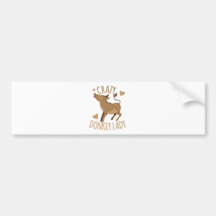 crazy donkey lady bumper sticker