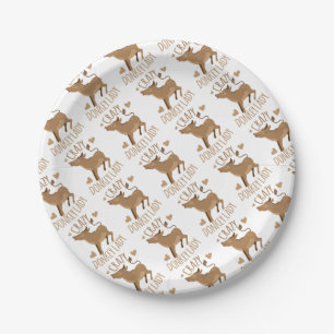 crazy donkey lady paper plate