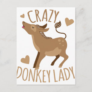 crazy donkey lady postcard